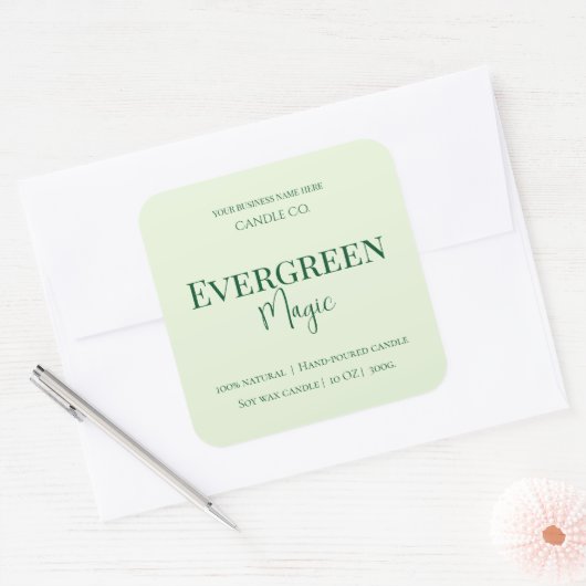 Evergreen Magic Christmas Candle Label | Custom (Envelop)