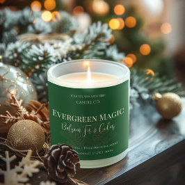 Evergreen Magic Christmas Candle Label | Custom