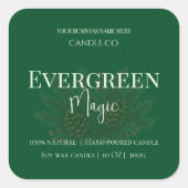 Evergreen Magic Christmas Candle Label | Custom (Voorkant)