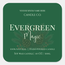 Evergreen Magic Christmas Candle Label | Custom