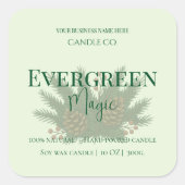 Evergreen Magic Christmas Candle Label | Custom (Voorkant)