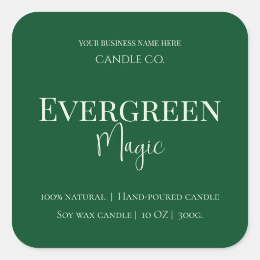Evergreen Magic Christmas Candle Label | Custom (Voorkant)