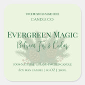 Evergreen Magic Christmas Candle Label | Custom (Voorkant)