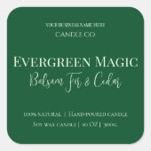 Evergreen Magic Christmas Candle Label | Custom (Voorkant)