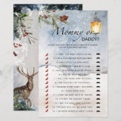 Evergreen mammie- of papa baby shower-spel (Voorkant / Achterkant)