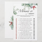 Evergreen mammie- of papa baby shower-spel (Voorkant / Achterkant)