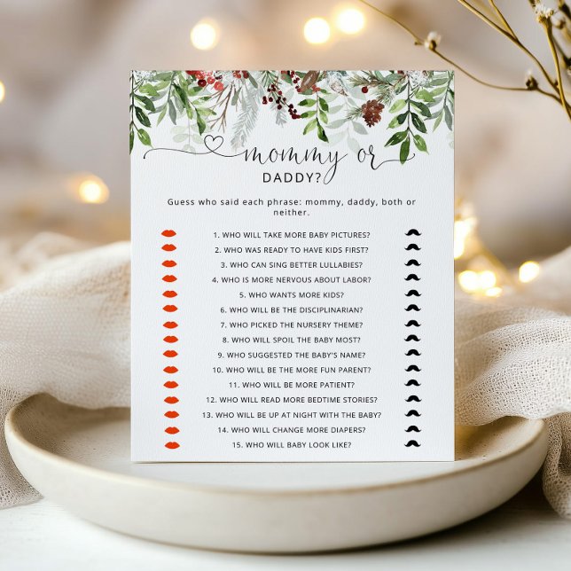 Evergreen mammie- of papa baby shower-spel (Creator heeft geüpload)