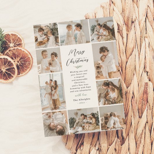 Evergreen Memories | 10 Fotocollage Kerstmis Feestdagenkaart