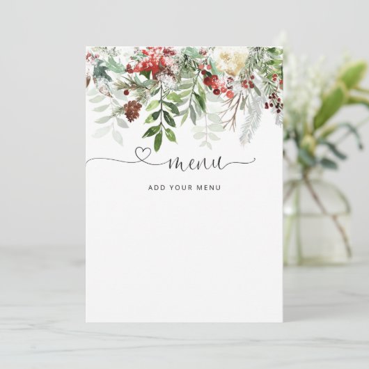 Evergreen-menukaart Kaart (Staand voorkant)