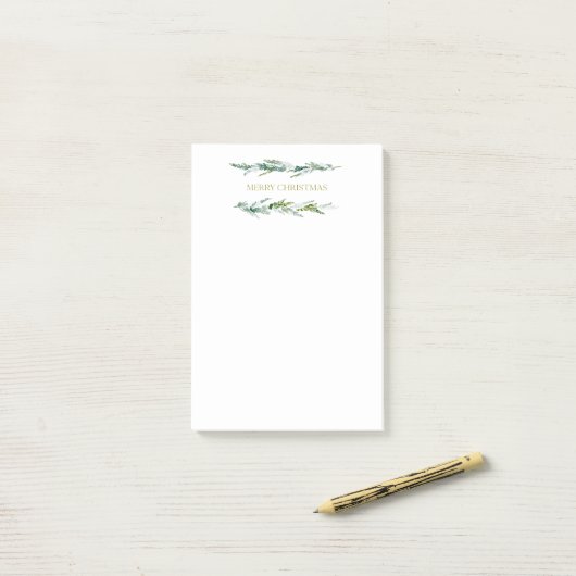 Evergreen Merry Christmas Post-it® Notes (Op bureau)