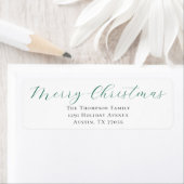 Evergreen Merry Christmas Return Address Label (Insitu)