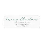 Evergreen Merry Christmas Return Address Label (Voorkant)