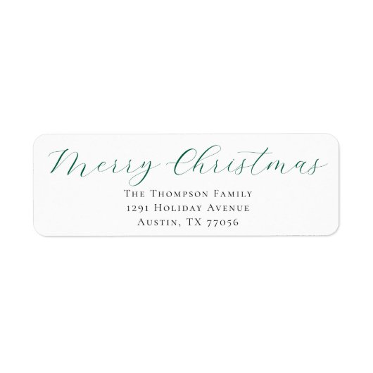 Evergreen Merry Christmas Return Address Label (Voorkant)