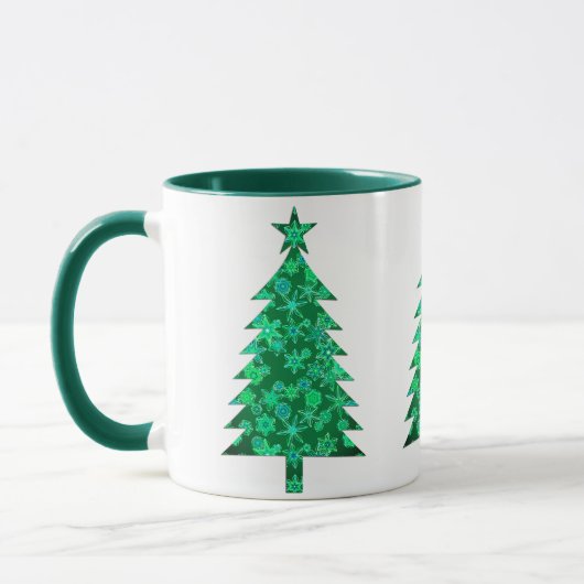 Evergreen met Snowflakes kerstboom Mok (Links)