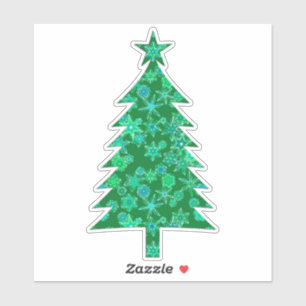 Evergreen met Snowflakes kerstboom Sticker
