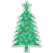 Evergreen met Snowflakes kerstboom Sticker (Voorkant)