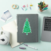Evergreen met Snowflakes kerstboom Sticker (iPad Cover)