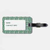 Evergreen met White Crochet Lace Pattern Bagagelabel (Achterkant horizontaal)