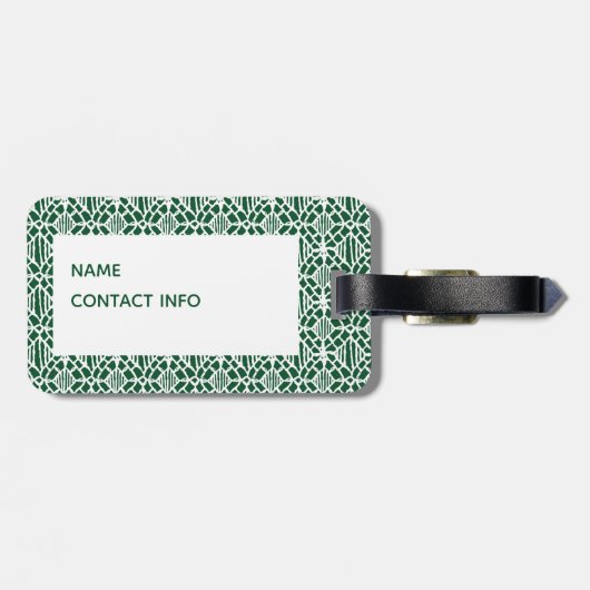 Evergreen met White Crochet Lace Pattern Bagagelabel (Achterkant horizontaal)