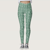 Evergreen met White Crochet Lace Pattern Leggings (Voorkant)
