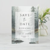Evergreen Mist Forest QR Save the Date (Staand voorkant)