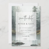 Evergreen Mist | Rustic Forest QR Save the Date (Voorkant)
