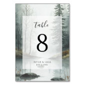 Evergreen Mist | Rustic Forest Table Card Number Kaart (Voorkant)
