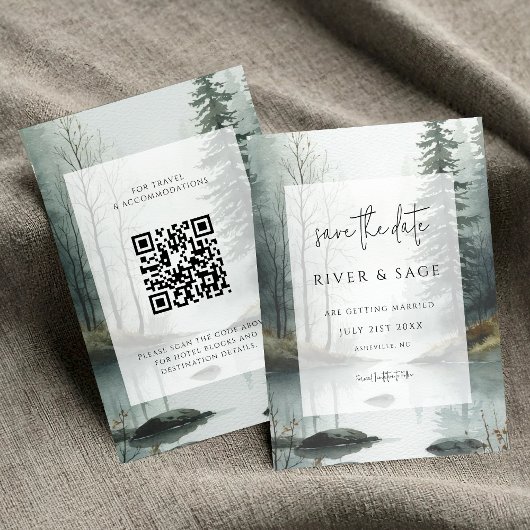Evergreen Mist | Rustieke Bos QR Save the Date