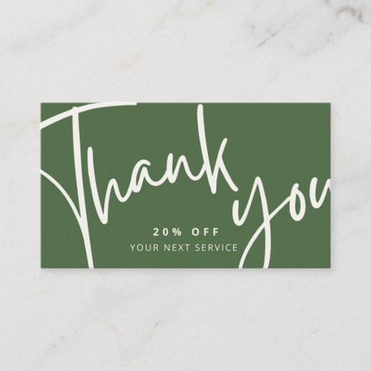 Evergreen Moderne Minimalistische Korting Kaart (Voorkant)