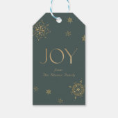 Evergreen Moderne Sneeuwvlok Vreugde Cadeaulabel (Voorkant)