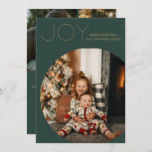 EVERGREEN Moderne Vreugde Minimalistische Kerstmis Feestdagenkaart (Voorkant / Achterkant)