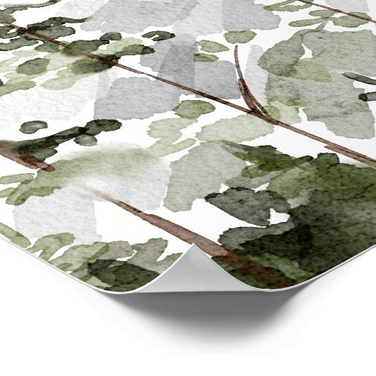 Evergreen Mountain Forest Bruiloft Welkomstbord Poster (Hoek)