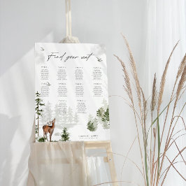 Evergreen Mountain Forest bruiloft zitgrafiek Poster