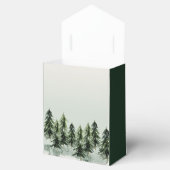 Evergreen Mountain Forest Green White Black Bedankdoosjes (Geopend)