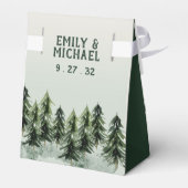 Evergreen Mountain Forest Green White Black Bedankdoosjes (Achterkant)