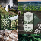 Evergreen Mountain Forest Green White Black Handwaaier