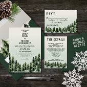 Evergreen Mountain Forest Green White Black Kaart