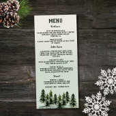 Evergreen Mountain Forest Green White Black Menu