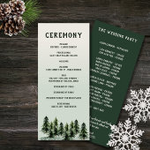 Evergreen Mountain Forest Green White Black Programmakaart