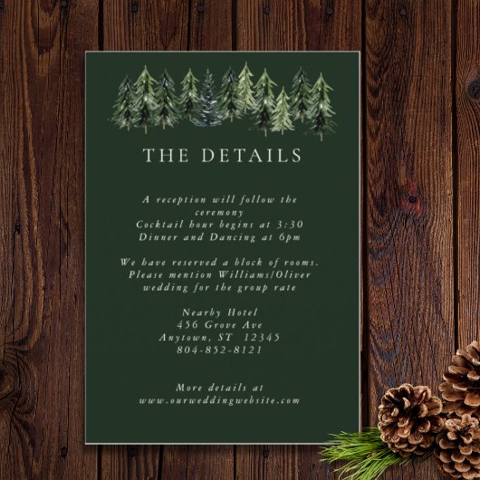 Evergreen Mountain Glen White Green Black Informatiekaartje