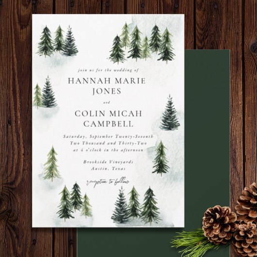 Evergreen Mountain Glen White Green Black Kaart