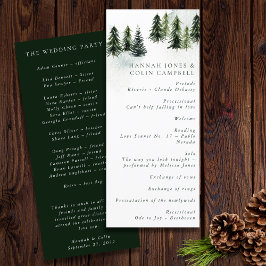 Evergreen Mountain Glen White Green Black Programmakaart