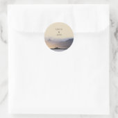 Evergreen Mountain Mist Bruiloft Feest Favorieten Ronde Sticker (Tas)