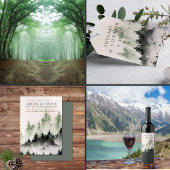 Evergreen Mountain Mist Rustic Winter White Grey Bedankkaart