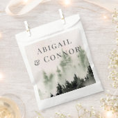 Evergreen Mountain Mist Rustic Winter White Grey Bedankzakje (Geknipt)