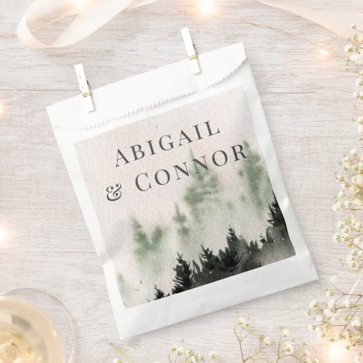 Evergreen Mountain Mist Rustic Winter White Grey Bedankzakje (Geknipt)