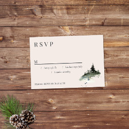Evergreen Mountain Mist Rustic Winter White Grey RSVP Kaartje
