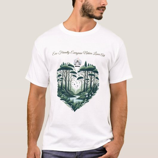 Evergreen Natuur Lover Art T-shirt (Voorkant)