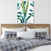 Evergreen Oasis: naadloos bladpatroon Canvas Afdruk (Insitu (Slaapkamer))