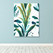 Evergreen Oasis: naadloos bladpatroon Canvas Afdruk (Insitu (Houten vloer))
